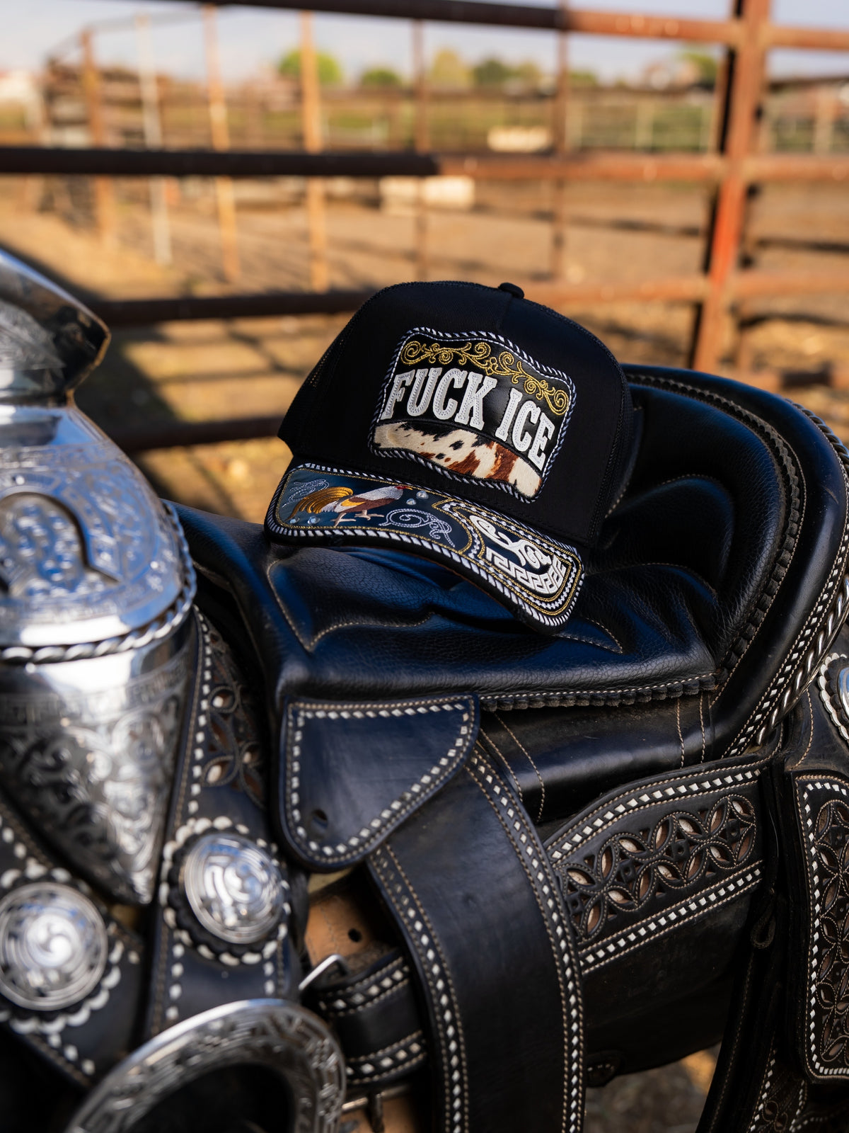 A frame “Fuck ICE” hat